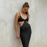 Robe longue en tricot découpé Tulum